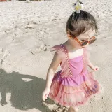 Baby Toddler Girl Swimsuit Lace Pearl Sleeveless Bikini One-Piece