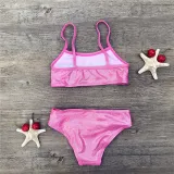 Toddler Girl Swimsuit Mermaid Letter Glitter Hot-stamping Bikini Beachwear