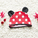 Baby Toddler Girl Bikinis Bowknot Dot Ruffle Printing Set With Cap