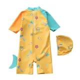 Baby Toddler Girl Cartoon Mermaid Swimsuit Contrast Color Beachwear