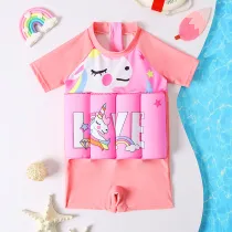 Baby Toddler Girl Float Cartoon Unicorn Buoyancy Swimsuit
