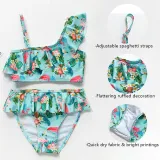 Toddler Girl Swimsuit Rainbow Unicorn Flamingo Ruffled Printing Bikini Set