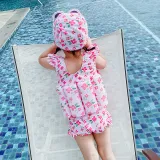 Baby Toddler Girl Float Rabbit Flower Printing Buoyancy Swimsuit