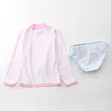 Baby Girls Mermaid Flamingo Cartoon Printed Swimsuits Ruffled Long Sleeve Beachwear