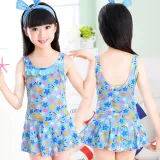 Kids Girls Swimsuits One Piece Ruffled Skirt Colourful Star Bathing Suit