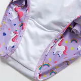 Toddler Girl Swimsuit Rainbow Unicorn Flamingo Ruffled Printing Bikini Set