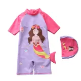 Baby Toddler Girl Cartoon Mermaid Swimsuit Short Sleeves Beachwear