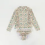 Baby Toddler Girl Swimsuit Flower Printing Long Sleeve Lace Beachwear Set