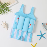Toddler Boy Float Airplane Pattern Printing Vest One-piece Buoyancy Swimsuit