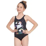 Girls Swimsuit One-Piece Rainbow Pegasus Unicorn Printed Beachwear For Toddler Kids