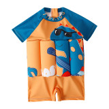 Toddler Boy Float Cartoon Dinosaur Short One-piece Buoyancy Swimsuit