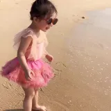 Baby Toddler Girl Swimsuit Lace Pearl Sleeveless Bikini One-Piece