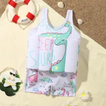 Baby Toddler Kids Float Vest Cartoon Dinosaur Sleepy Saurus Buoyancy Swimsuit