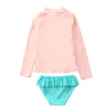 Baby Girls Unicorn Stripes Printed Swimsuits Long Sleeve Two-Pieces Beachwear