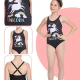 Girls Swimsuit One-Piece Rainbow Pegasus Unicorn Printed Beachwear For Toddler Kids