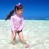 Children Girls Flower Printed Long Sleeve Two-Pieces Swimsuit UV Protective Beachwear