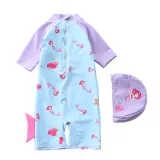 Baby Toddler Girl Cartoon Mermaid Swimsuit Short Sleeves Beachwear