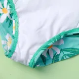 Baby Toddler Girl Swimsuit Flower Printing Ruffled Backless Beachwear