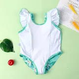 Baby Toddler Girl Swimsuit Flower Printing Ruffled Backless Beachwear