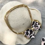 Toddler Girl Swimsuit Leopard Printing Bikini One-shoulder Bowknot Beachwear Set