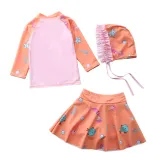 3PCS Baby Toddler Girl Cartoon Mermaid Swimsuit With Swimming Cap