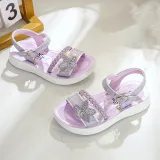 Kids Girl Soft Fashion Rhinestone Butterfly Summer Beach Sandals