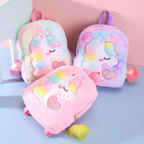 Cute Cartoon Unicorn Love Bow Embroidered Plush Bag