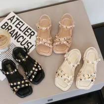 Kids Girl Soft Fashion Open -Toe Summer Studded Beach Sandals