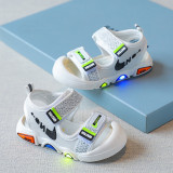 Kids Boy Fashion LED Light Velcro Casual Beach Sandal Shoes
