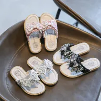 Kids Girl Flip Flops Bow Tie Summer Beach Slipper