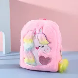 Cute Cartoon Unicorn Love Bow Embroidered Plush Bag