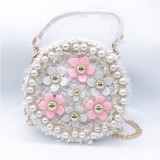 Pearl Flower Crossbody Shoulder Waist Pack Bag for Toddlers Kids