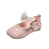 Kids Girl Shiny Bow Tie Flop Dress Shoes