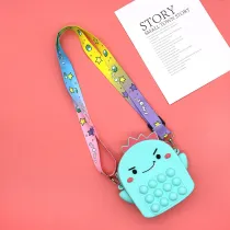 Decompression Smiling Dinosaurs Silicone Single Shoulder Bag Coin Purse Shoulder Handbag