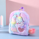 Cute Cartoon Unicorn Love Bow Embroidered Plush Bag