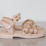 Kids Girl Soft Fashion Open -Toe Summer Studded Beach Sandals