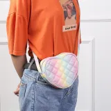 Rainbow Gradient Heart Crossbody Shoulder Bag For Toddlers Kids