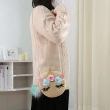 Knitting Unicorn Round Crossbody Shoulder Bag For Toddlers Kids