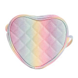 Rainbow Gradient Heart Crossbody Shoulder Bag For Toddlers Kids