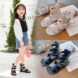 Kids Girl Gladiator Solid Color Summer Beach Sandals