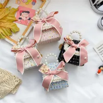 Fashion Flowers Pearls Crossbody Shoulder Bag For Toddlers Kids