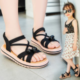 Kids Girl Cut Out Gladiator Soft Flat Non-Slip Summer Beach Sandals