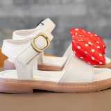 Kids Girl Soft Red Dots Bow Tie Summer Beach Sandals