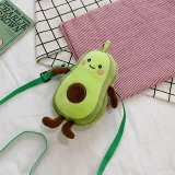 Plush Avocado Crossbody Shoulder Bag For Toddlers Kids