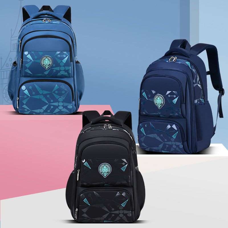 Primary School Geometric Patterns Schoolbag Lightweight Waterproof Backpack School Bag