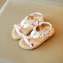Kids Girl Cute Pearl Bow Tie Beach Summer Sandals