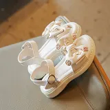 Kids Girl Soft Solid Color Bow Tie Summer Beach Sandals