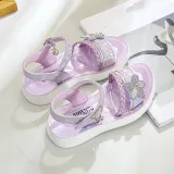 Kids Girl Soft Fashion Rhinestone Butterfly Summer Beach Sandals