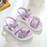 Kids Girl Soft Fashion Rhinestone Butterfly Summer Beach Sandals
