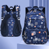 Primary School Multiple Geometric Patterns Lightweight Waterproof Backpack School Bag